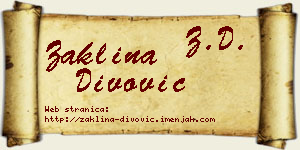 Žaklina Divović vizit kartica